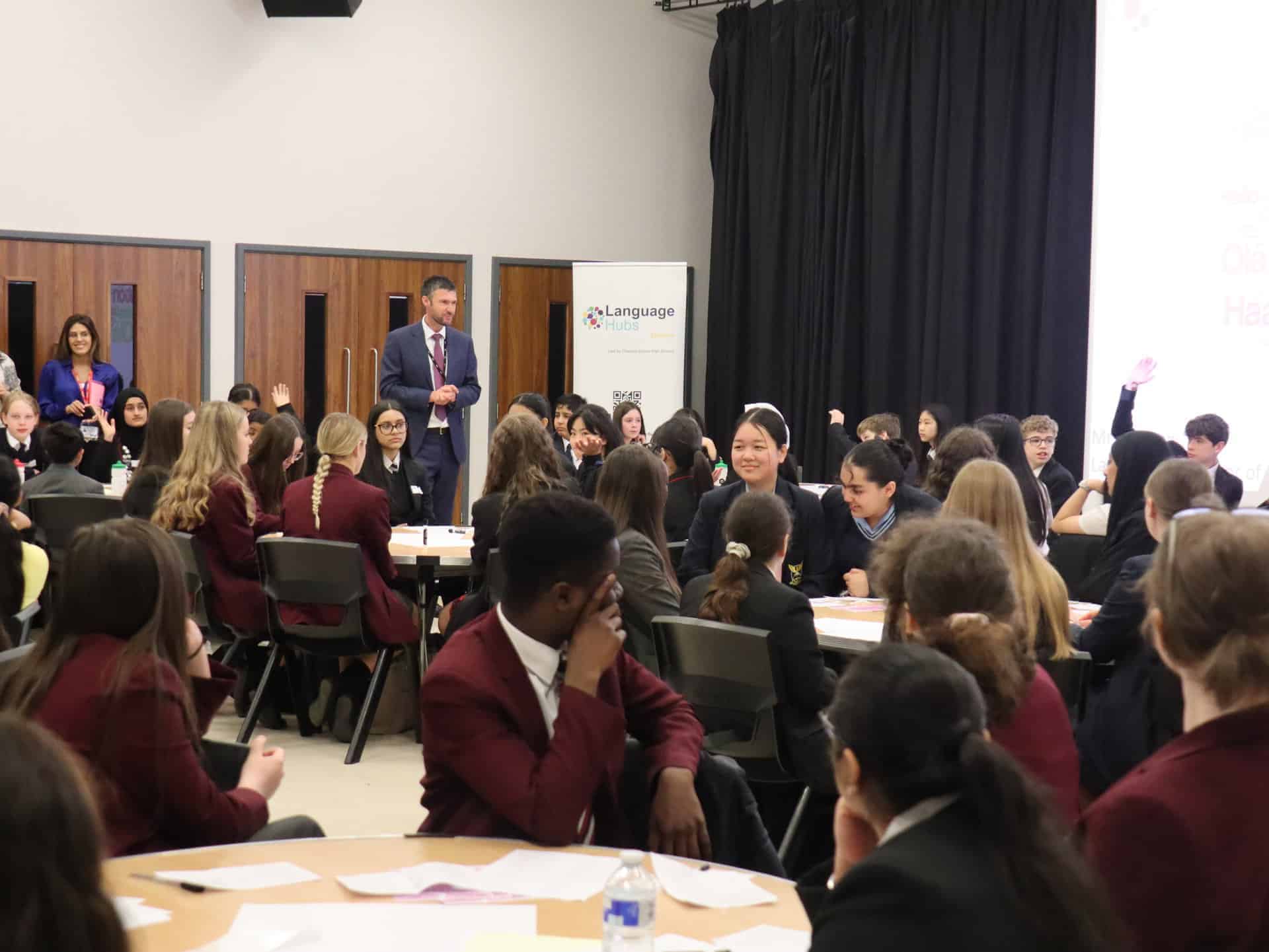 Students and pupils at the Etherow Language Hub event in May, hosted by Cheadle Hulme High School.